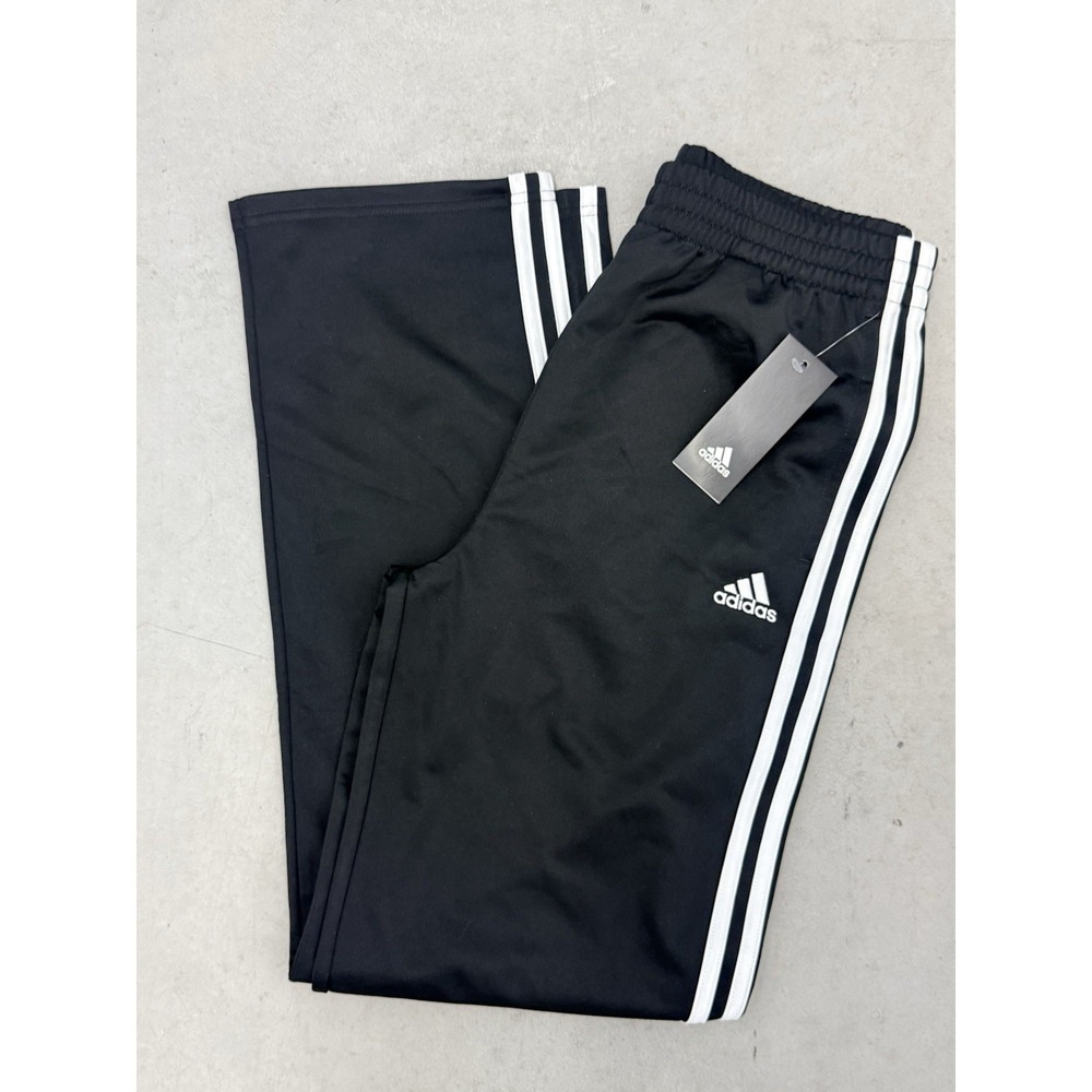 NWT Adidas Boys Track Pants Black White 3-Stripe Tricot Athletic XL‎ 18/20 New